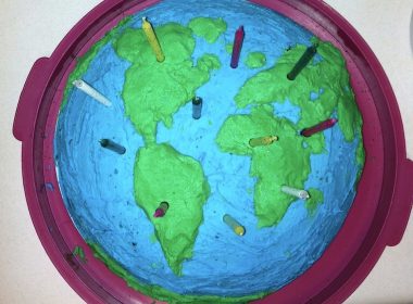 Earth Day birthday cake. A\J Alternatives Journal.