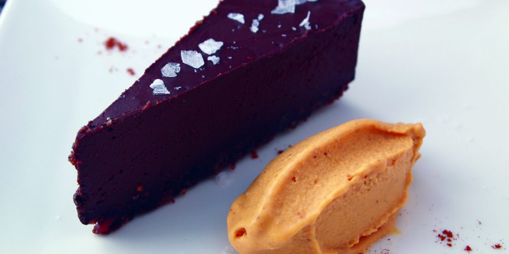 Vegan ancho chocolate truffle pie & butternut squash walnut ice cream A\J