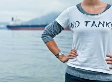 Tanks but No Tanks shirt. No tankers on BC coast campaign. Alternatives Journal