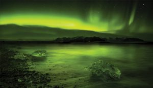 Aurora Borealis. Solar flares. A\J.