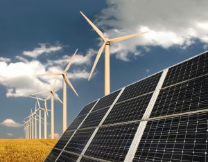 wind mills and solar panels