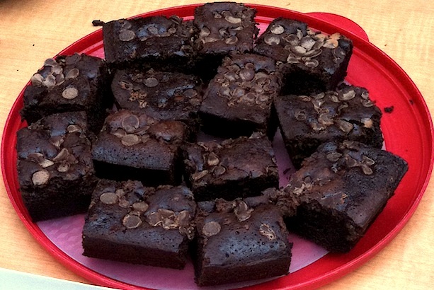 A\J's famous beer brownies, made by publisher Marcia Ruby.