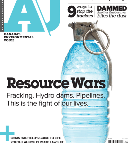 A\J Resource Wars issue cover. Water bottle grenade.