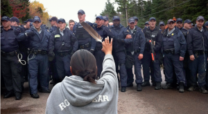 APTN photo of Elsipogtog fracking standoff in New Brunswick.