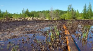 Pipeline oil spill.