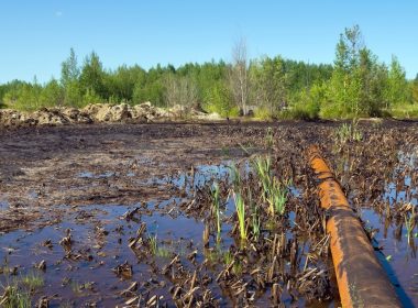 Pipeline oil spill.