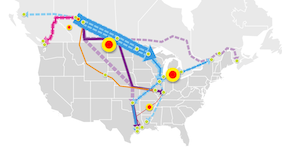 Major North American Crude Oil and Dilbit Pipelines.