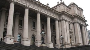 Courthouse with pillars.