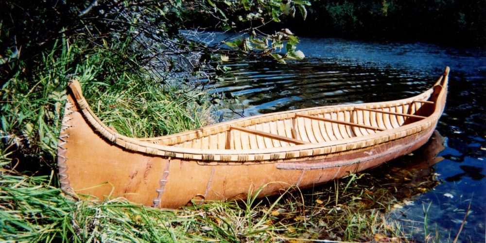 Abenaki-style birchbark canoe made by Tom Byers.