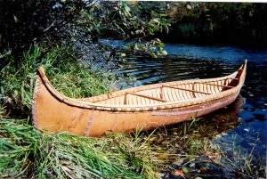 Abenaki-style birchbark canoe made by Tom Byers. 