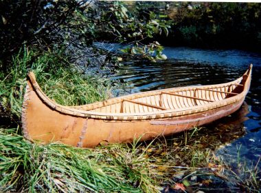 Abenaki-style birchbark canoe made by Tom Byers.