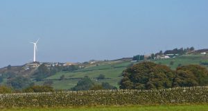 Wind Turbine near a town