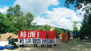 No Line 9 protest in North Dumfries, Haudenosaunee territory