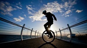 Joseph Boutilier on his unicycle