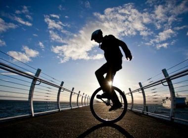 Joseph Boutilier on his unicycle