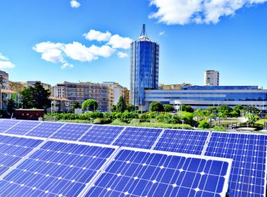 Solar panels in the city