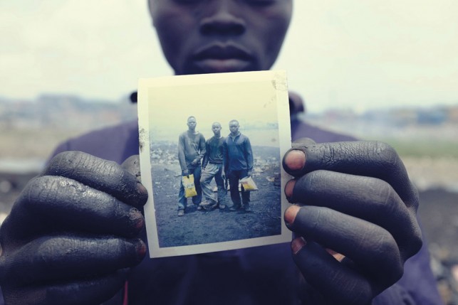 Pieter Adongo at the Agbogbloshie e-waste dumping grounds.