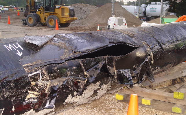 Ruptured Enbridge pipeline