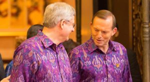 Canadian Prime Minister Stephen Harper and Australian Prime Minister Tony Abbott