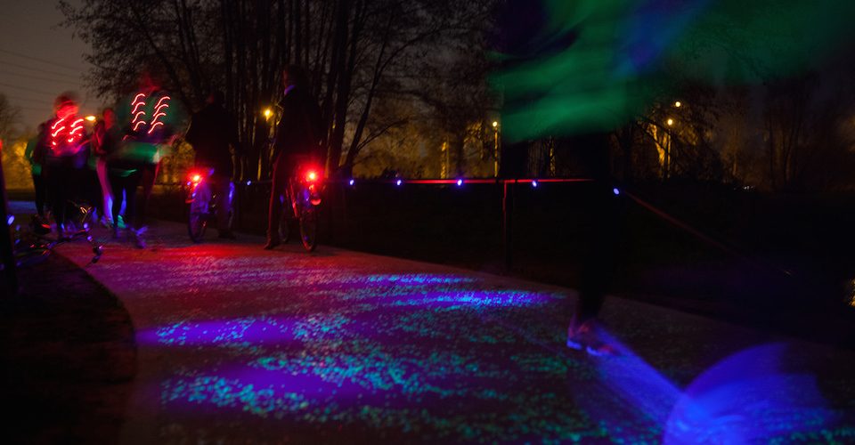 Starry Night-inspired bike path.