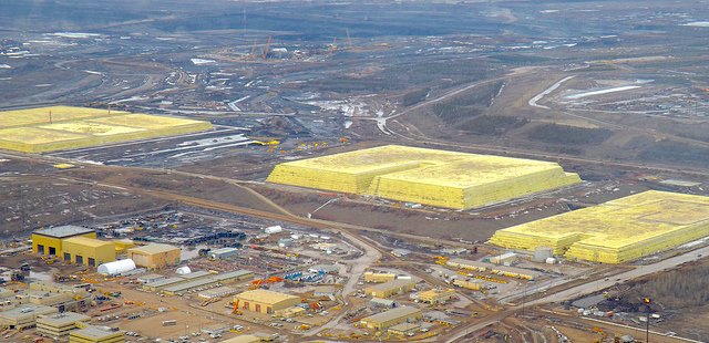 Sulphur blocks at Syncrude base plant.