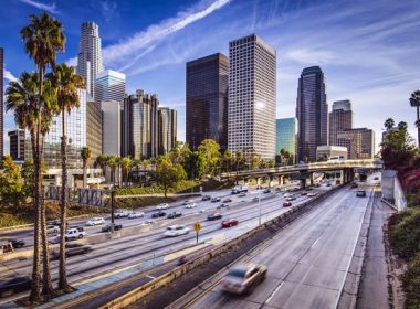 (Photo: a cityscape of downtown Los Angeles, California)