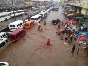 Flooded street in Ghana